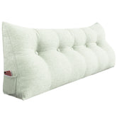 Large Bolster Triangular Backrest Reading Pillow —  Grey beige